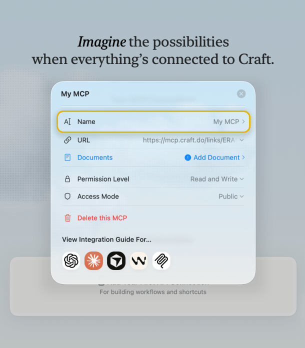 Configure MCP connection settings