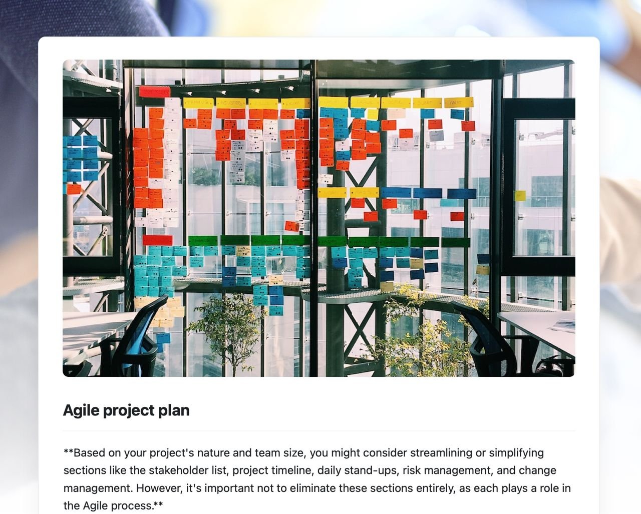 Craft Free Template: Agile project plan