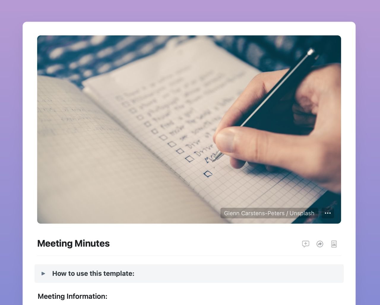 Preview of Meeting minutes template